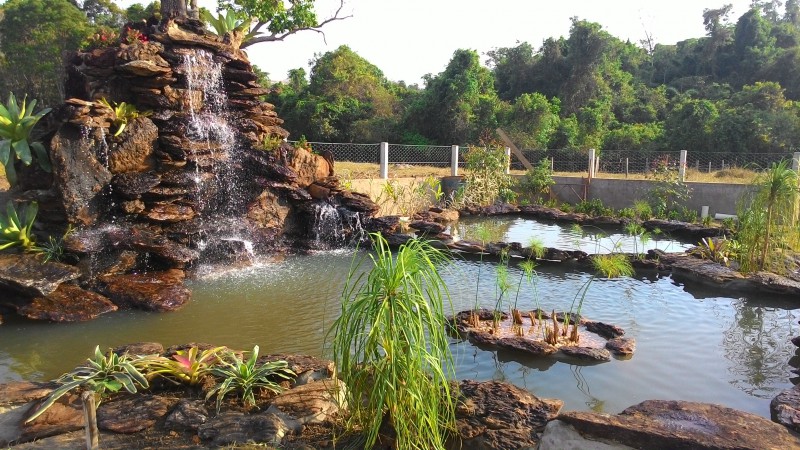 Muro com pedras de Pirenópolis diversas